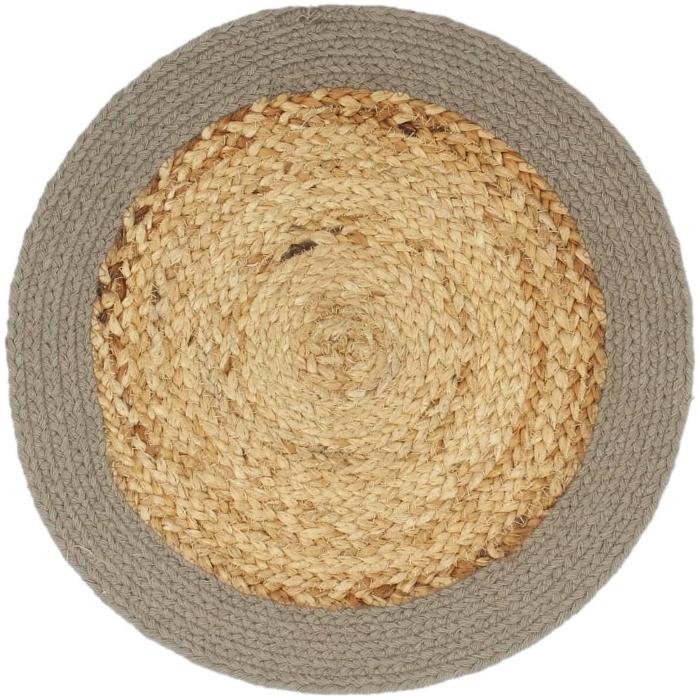 Tovagliette 4 pz Naturale e Grigio 38 cm in Juta e Cotone - Foto 3