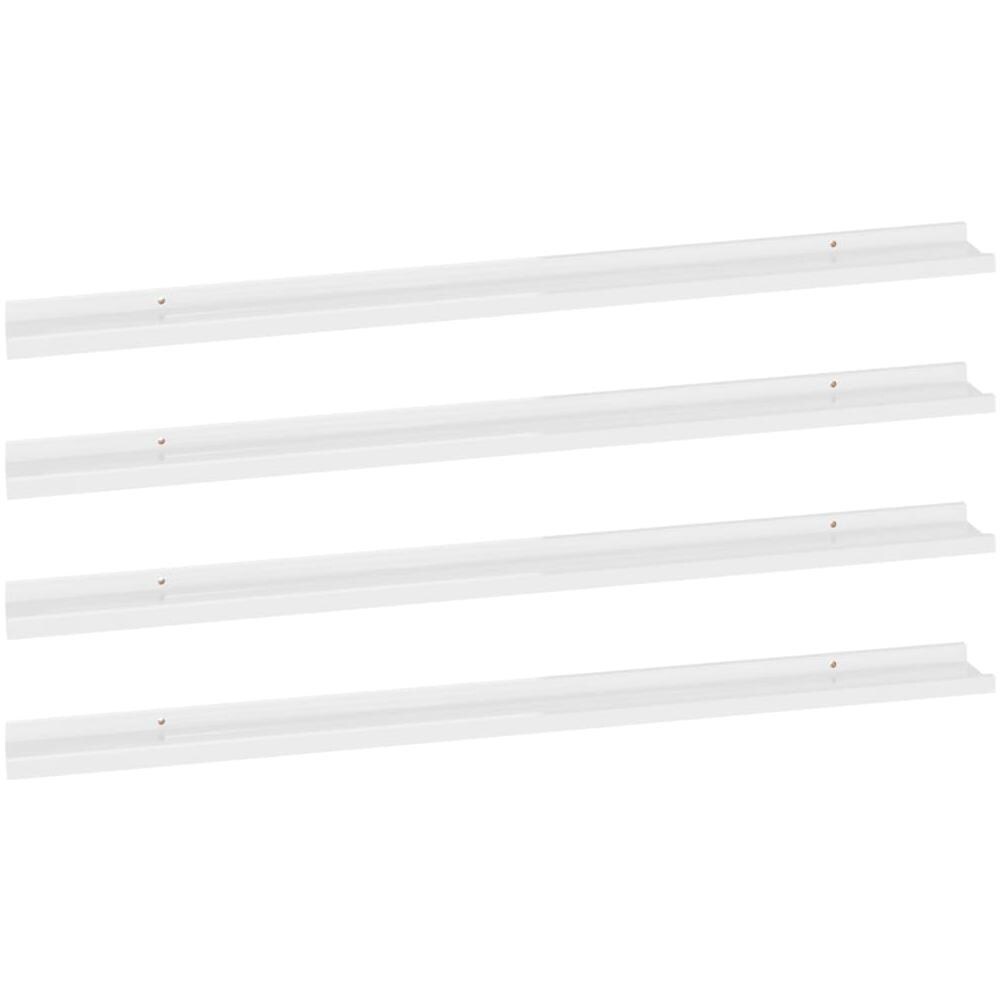 Mensole Da Parete 4 Pz Bianco Lucido 115x9x3 Cm - Foto 2