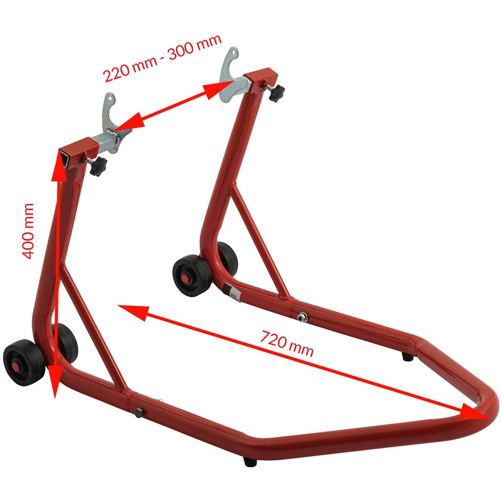 Cavalletto Solleva Moto Posteriore A Forchetta Regolabile Rosso - Foto 2