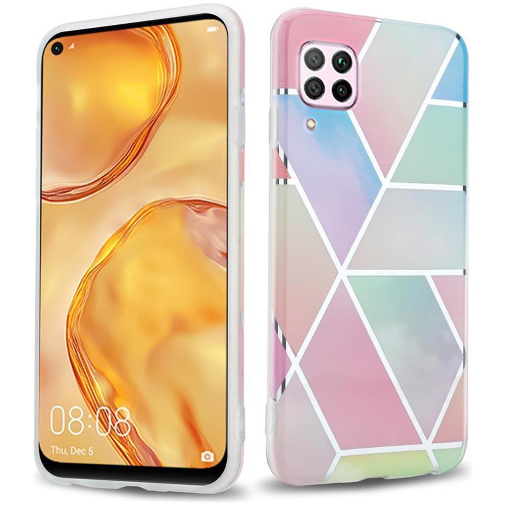 Custodia Compatibile Con Huawei P40 Lite In Marmo Arcobaleno No. 11 - Coperchio Protettivo In Silicone Tpu Con Motivo A Mosaico - Foto 1