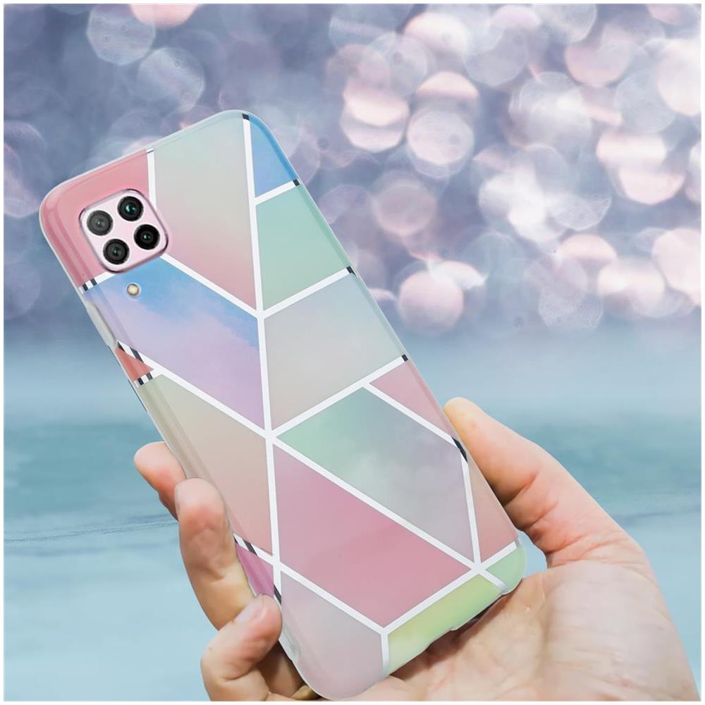 Custodia Compatibile Con Huawei P40 Lite In Marmo Arcobaleno No. 11 - Coperchio Protettivo In Silicone Tpu Con Motivo A Mosaico - Foto 8