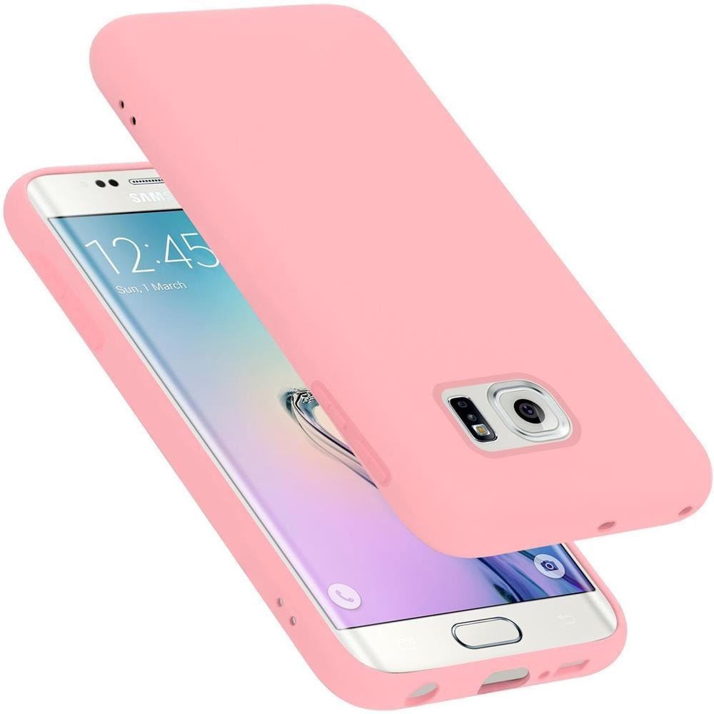 Custodia Compatibile Con Samsung Galaxy S6 Edge In Liquid Rosa - Coperchio Protettivo In Silicone Tpu Flessibile - Foto 1