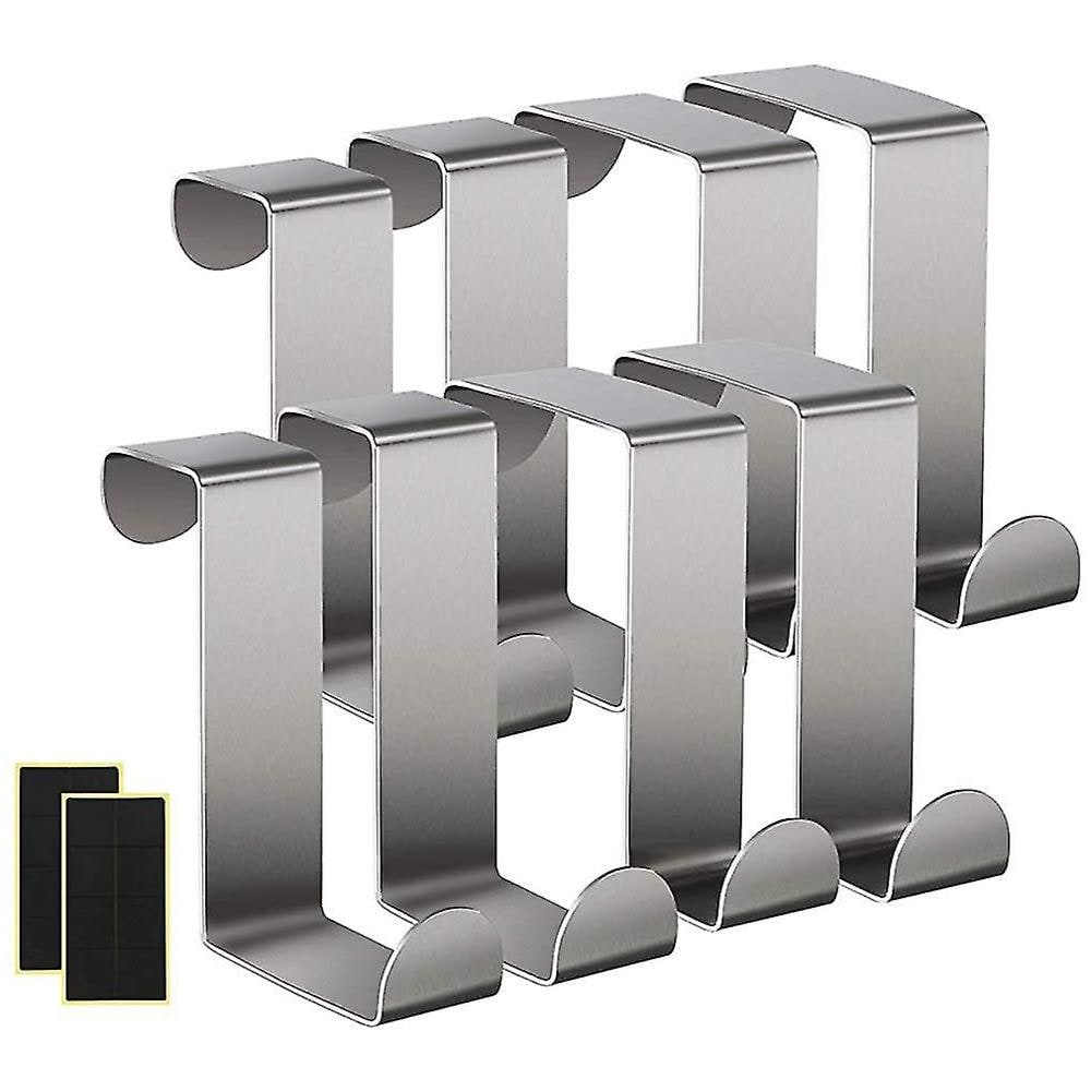 6 Ganci Per Porte Tatkraft - Acciaio Inox, Reversibili, Fino A 5 Kg, Per Asciugamani E Borse