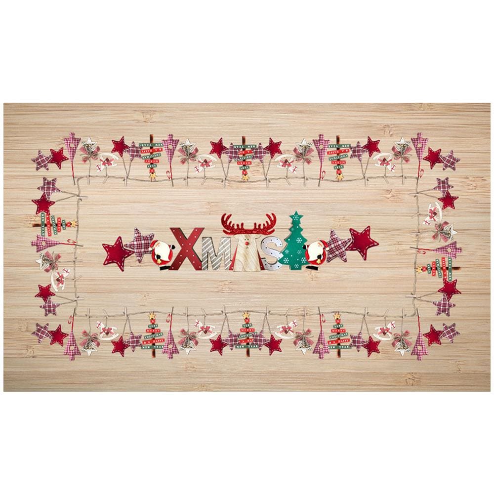 Tovaglia Natale Digitale Centrotavola Natalizio 100% Cotone Ninnoli Xmas Sv 140x250 Ninnoli - Foto 1