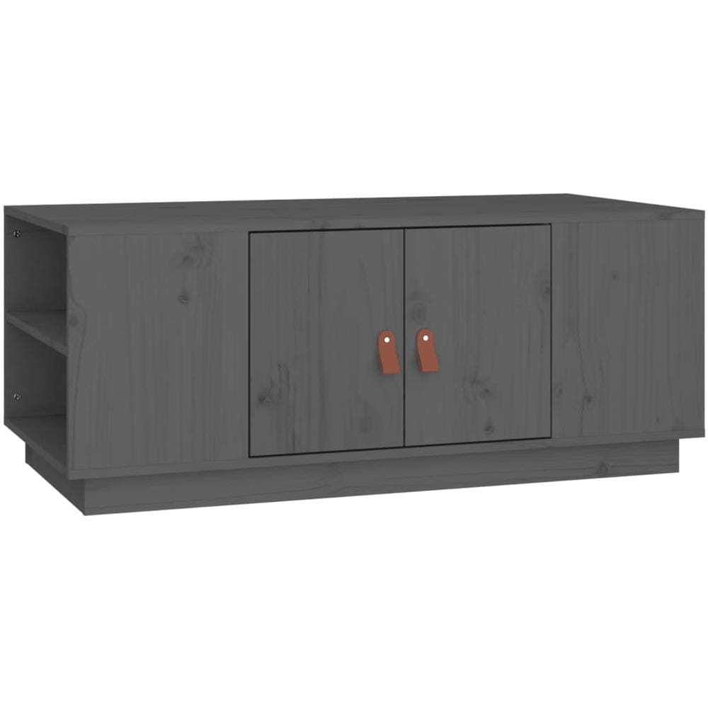 Tavolino Da Salotto Grigio 100x50x41 Cm Legno Massello Di Pino - Foto 1