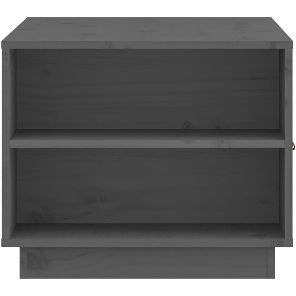 Tavolino Da Salotto Grigio 100x50x41 Cm Legno Massello Di Pino - Foto 2