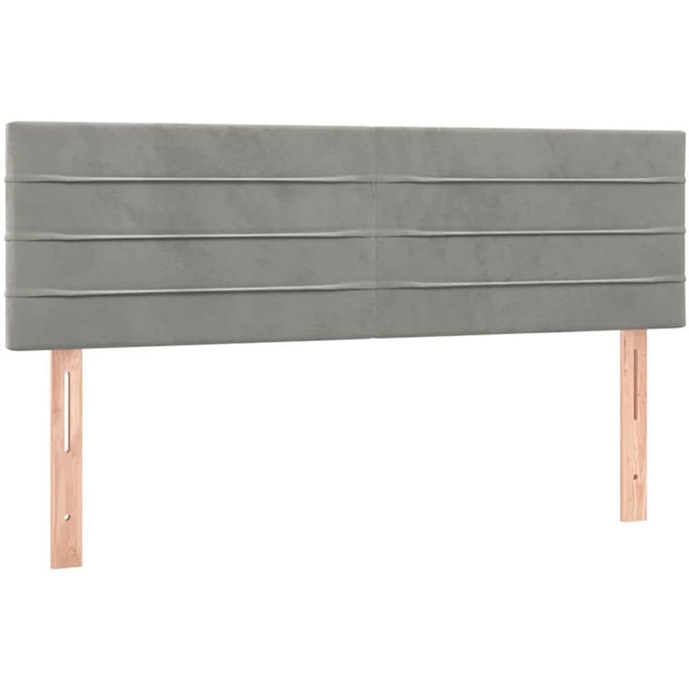 Testiere 2 Pz Grigio Chiaro 72x5x78/88 Cm In Velluto - Foto 2