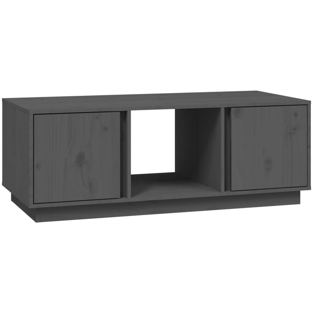 Tavolino Da Salotto Grigio 110x50x40 Cm Legno Massello Di Pino - Foto 2