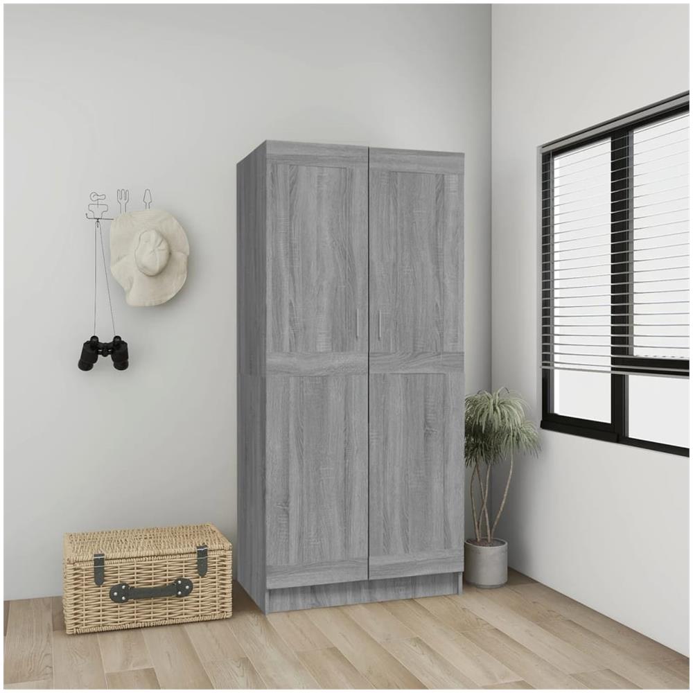 Armadio Grigio Sonoma 82,5x51,5x180 Cm In Legno Multistrato - Foto 1