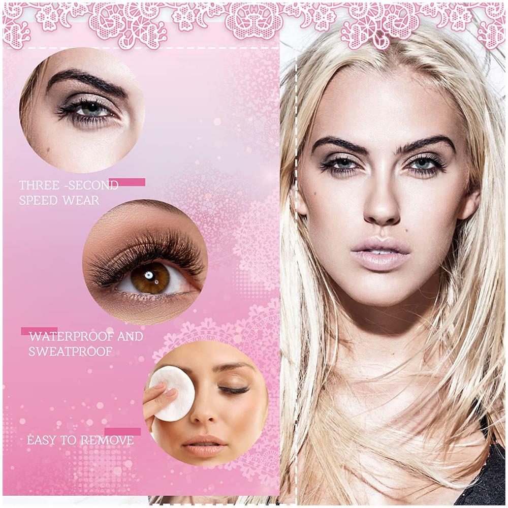 Ciglia Finte Autoadesive Stile Naturale 1 Paio Nero - Foto 2