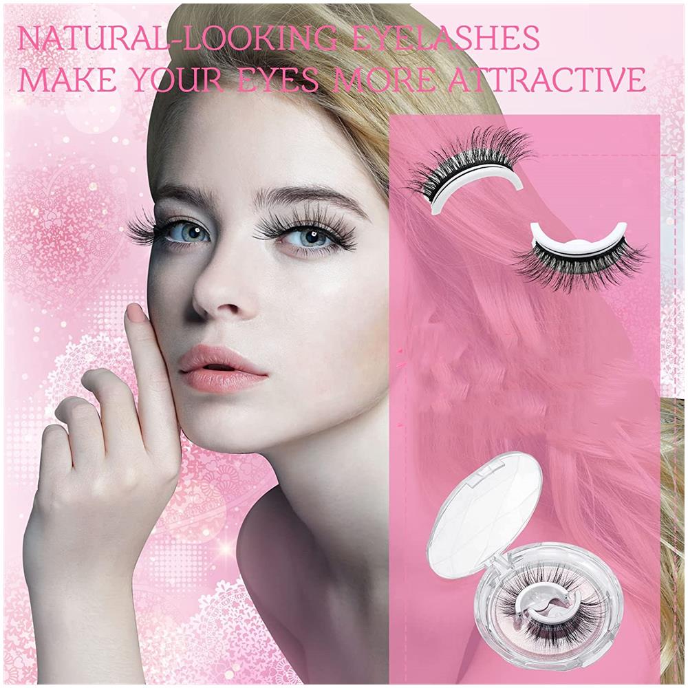 Ciglia Finte Autoadesive Stile Naturale 1 Paio Nero - Foto 5