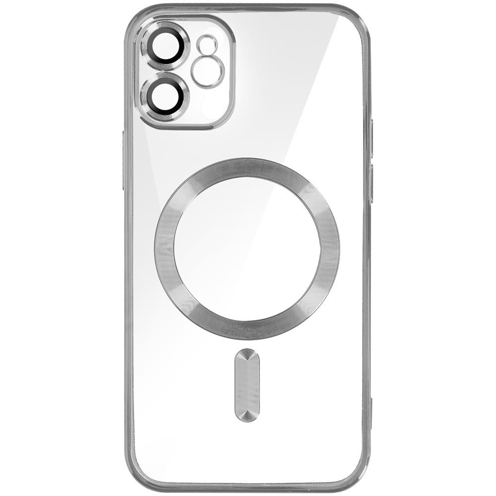 Cover Magsafe Per Iphone 11 Silicone Protezione Fotocamera Bordo Cromato Argento - Foto 1
