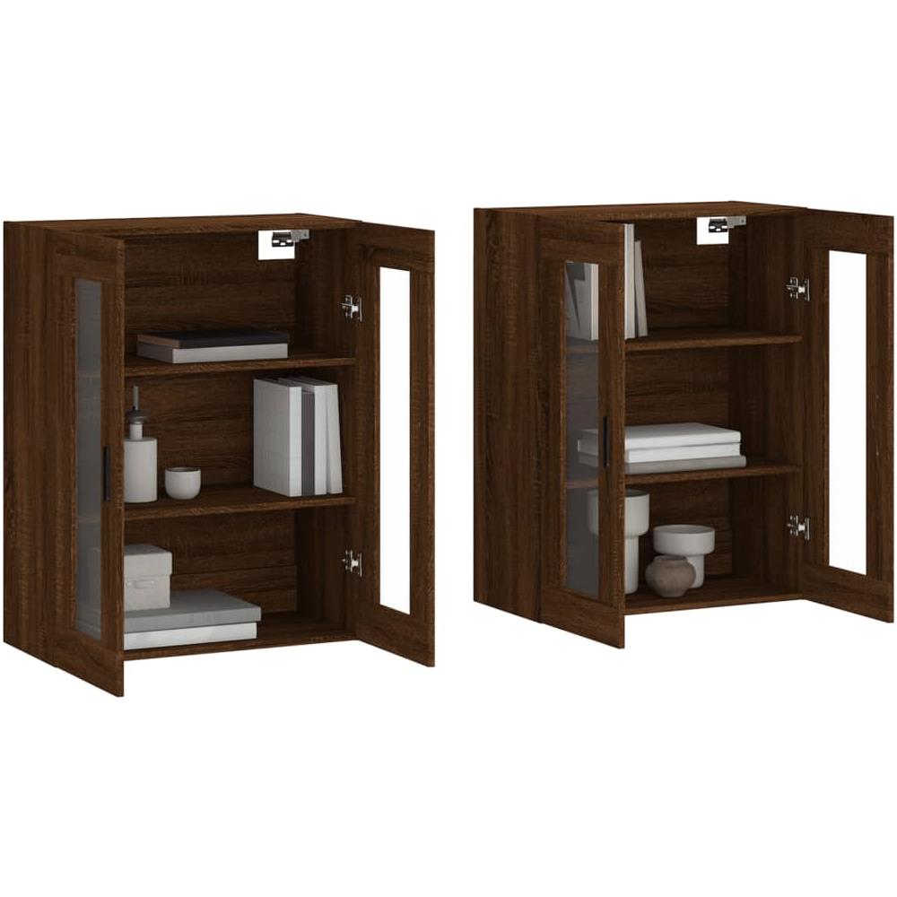 Armadietti A Parete 2 Pz Rovere Marrone In Legno Multistrato - Foto 2