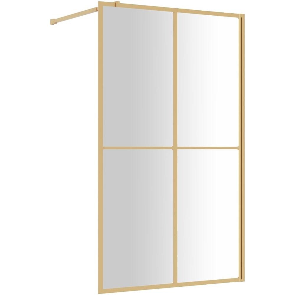 Parete per Doccia Walk-in Vetro Trasparente ESG 118x195 cm Oro - Foto 2