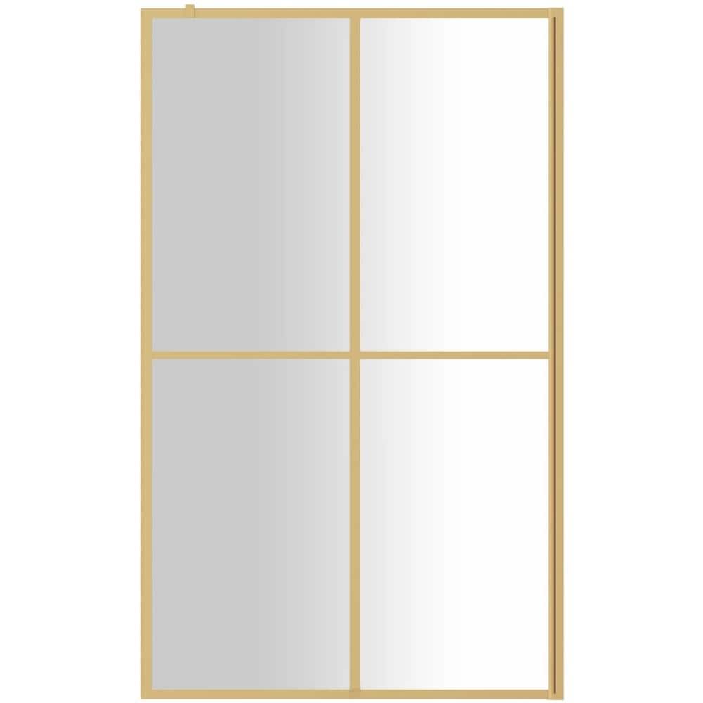 Parete per Doccia Walk-in Vetro Trasparente ESG 118x195 cm Oro - Foto 3