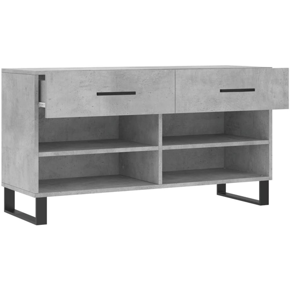 Panca Porta Scarpe Grigio Cemento 102x35x55cm Legno Multistrato - Foto 10