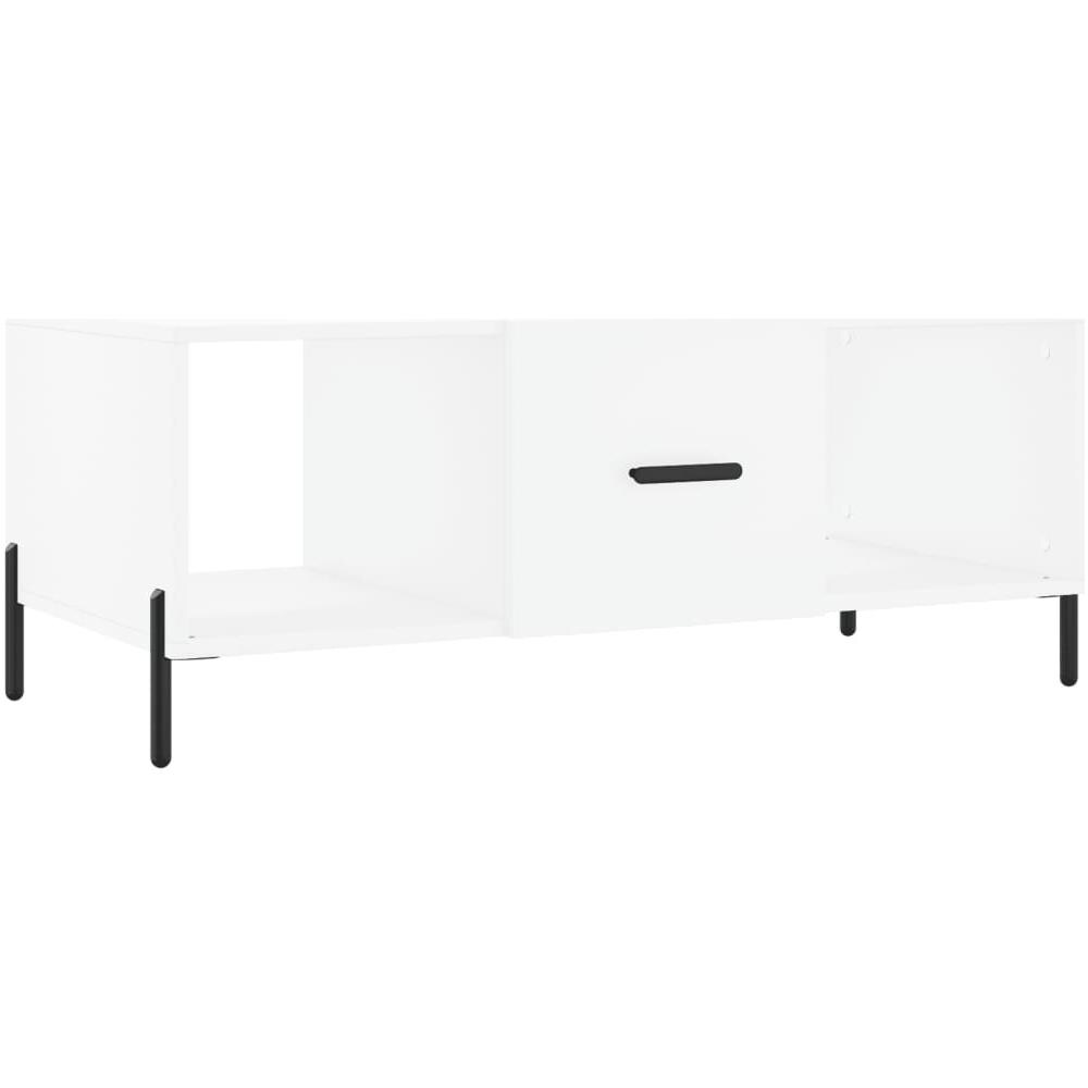 Tavolino Da Salotto Bianco 102x50x40 Cm In Legno Multistrato - Foto 2