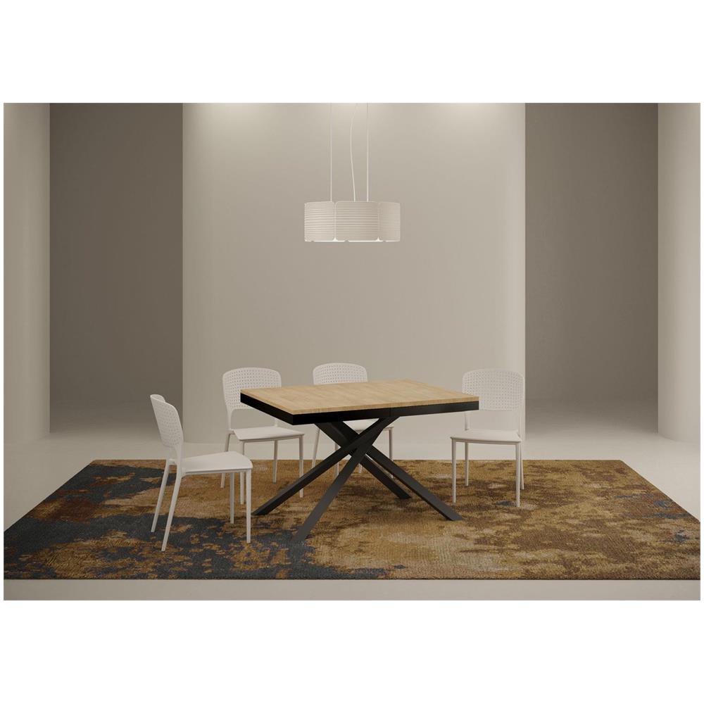 Tavolo allungabile 90x120/380 cm Karida Evolution quercia natura telaio antracite - Foto 2