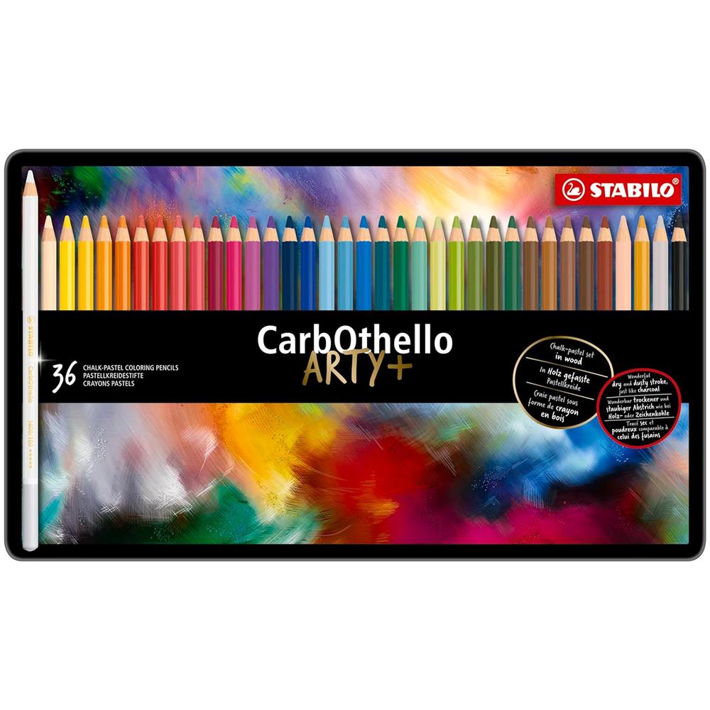 CarbOthello - Matita colorata Premium - ARTY+ - Scatola in Metallo da 36 - Colori assortiti - Foto 2