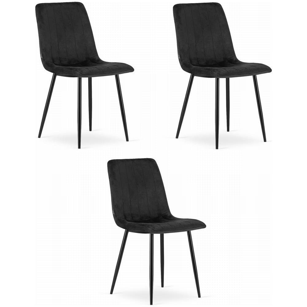 JEWA Sedia in velluto nero dal design ergonomico per soggiorno x3 - Foto 1