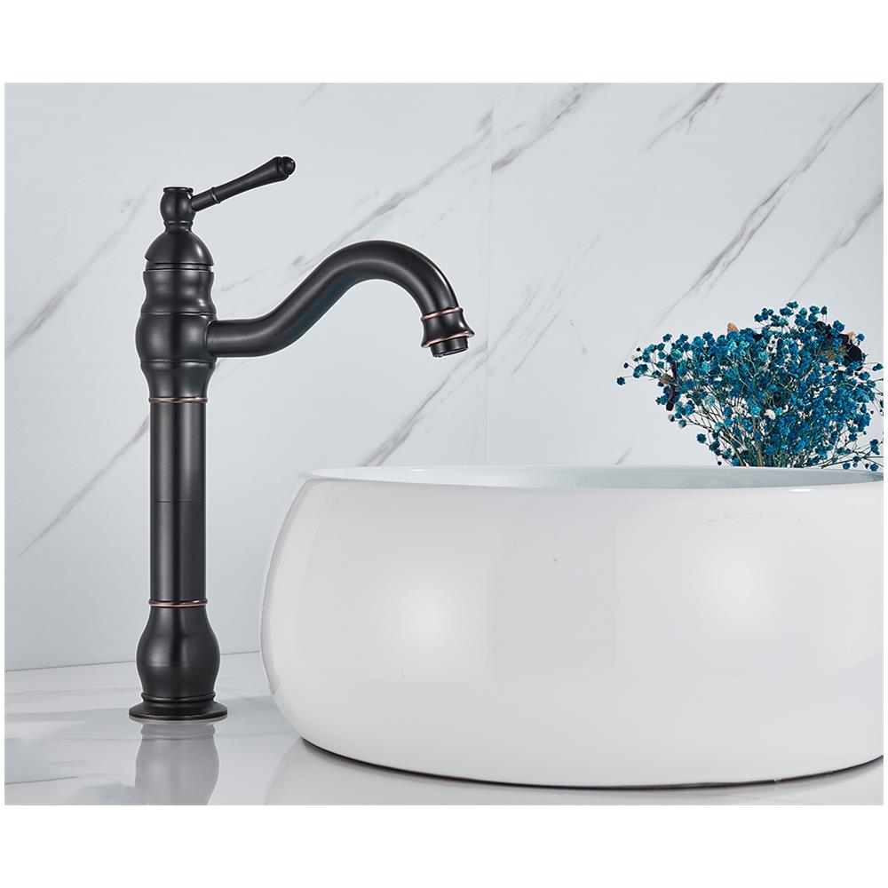 Rubinetto per lavabo da bagno, Blackswan, tipo M153, modello lungo nero anticato, misura 32,5 cm - Foto 2
