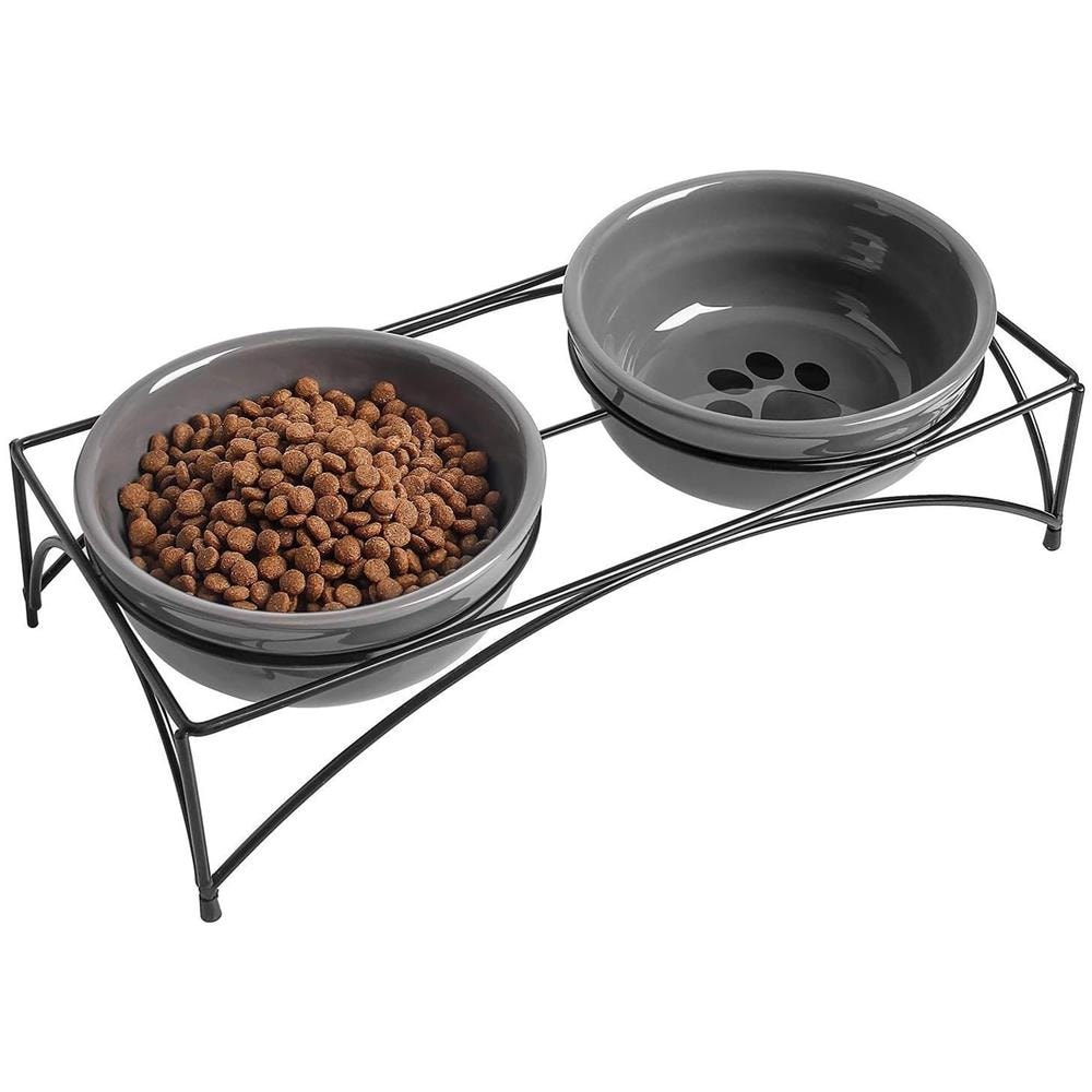 Ciotole per cibo per gatti, 12 once, grigio - Foto 1