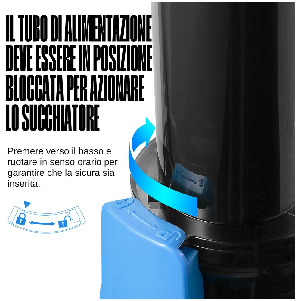 Ginnie Spremiagrumi a Freddo Professionale, Estrattore Lento 60 RPM per Agrumi, Design Compatto e Facile da Pulire, 400ml, 100W - Blu Cielo - Foto 1