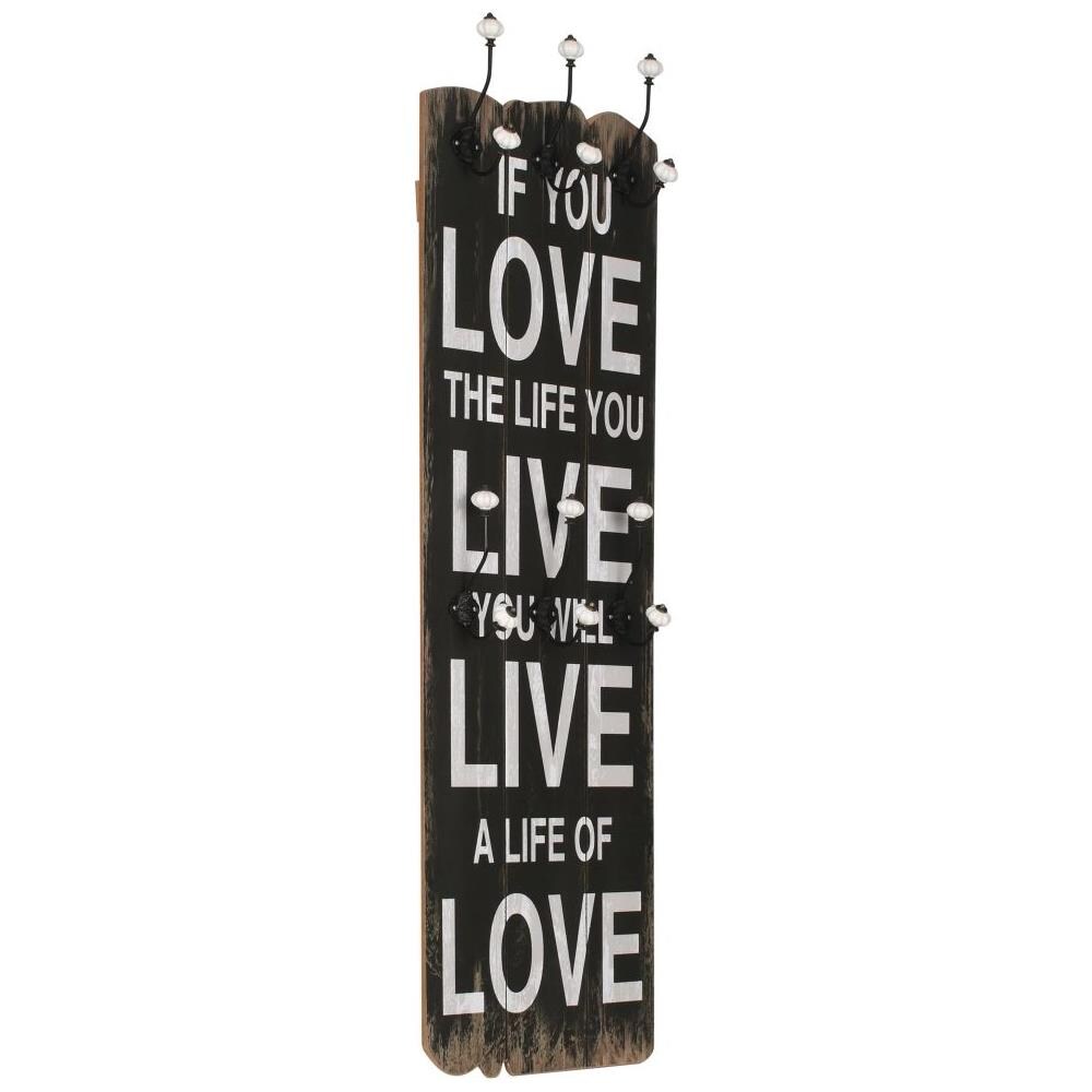 Appendiabiti Da Parete Con 6 Ganci Love Live 120x40 Cm - Foto 1