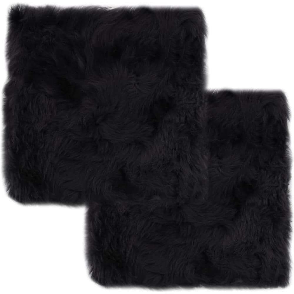 Cuscini Sedie 2pz Grigio Scuro 40x40cm Vera Pelle di Montone - Foto 1