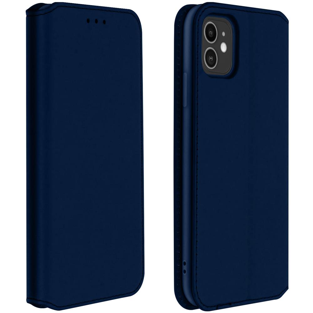 Custodia Apple Iphone 11 Portacarte Funzione Supporto Similpelle Liscia Blu - Foto 1