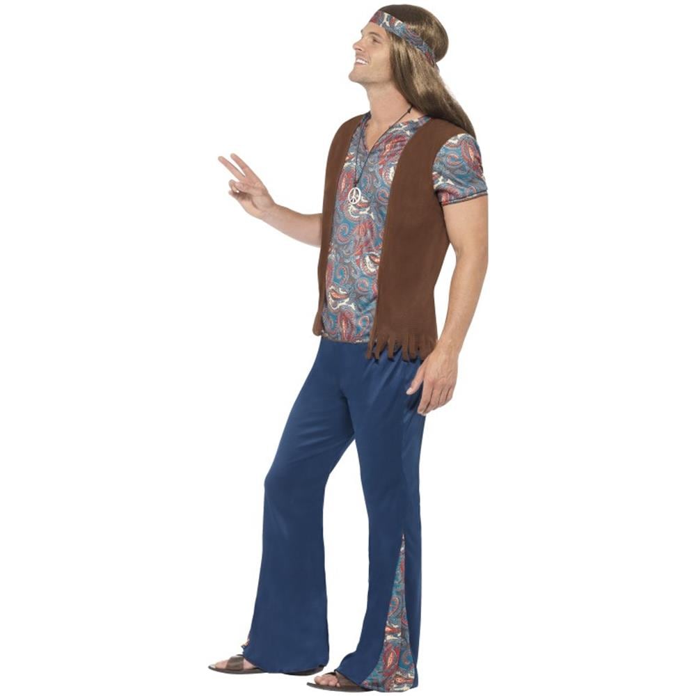 Costume Da Hippie Blu Per Uomo - Taglia: Xl - Foto 2