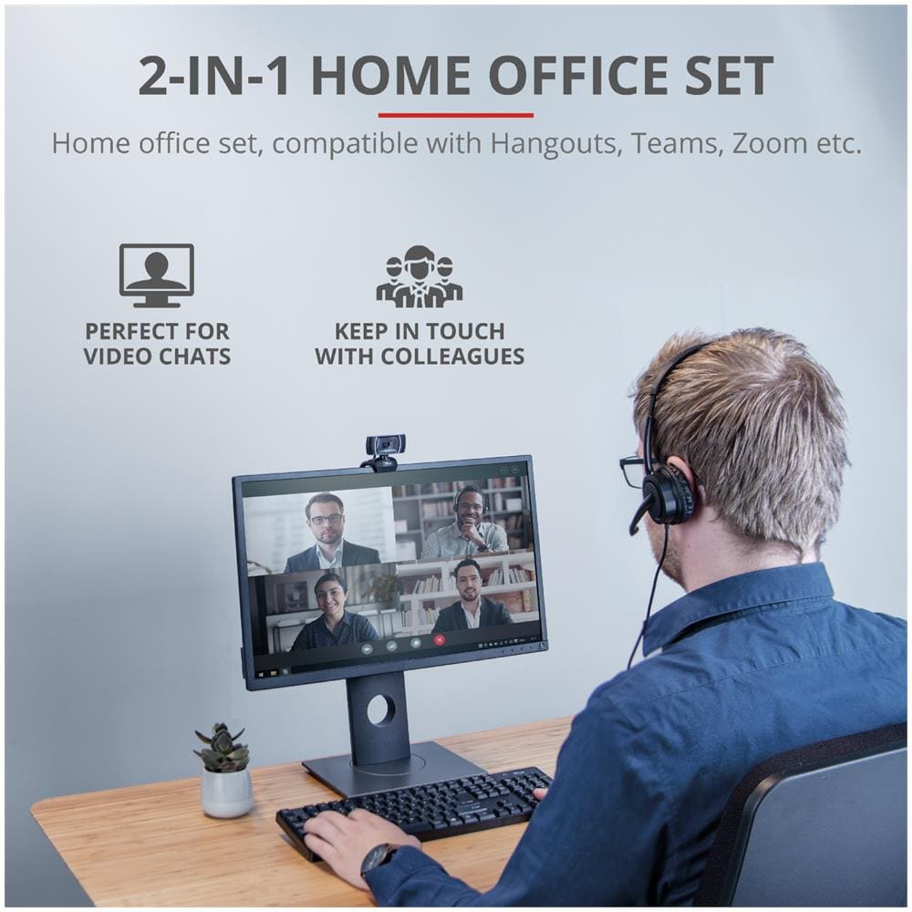 Home Office Doba Set 2 in 1 Webcam HD + Cuffia per Videochiamate - Foto 2