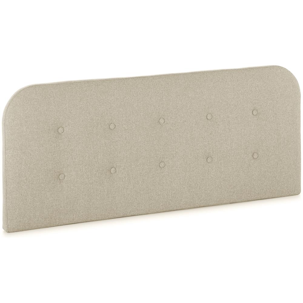 Testiera Rivestita In Tela Saona 160x60 Cm Color Beige Bottoni In Capitonnè, 8 Cm Di Spessore, Include Hardware Per Il Fissaggio Alla Parete - Foto 1