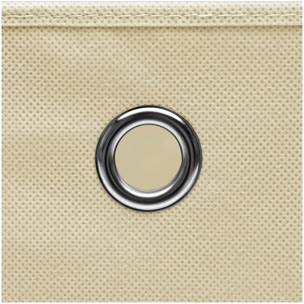 Contenitori 4 pz in Tessuto non Tessuto 28x28x28 cm Crema - Foto 2