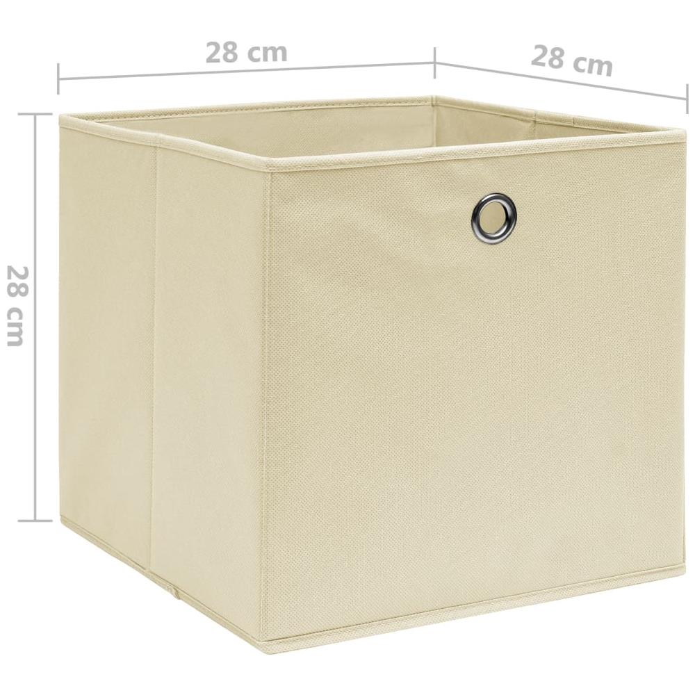 Contenitori 4 pz in Tessuto non Tessuto 28x28x28 cm Crema - Foto 5