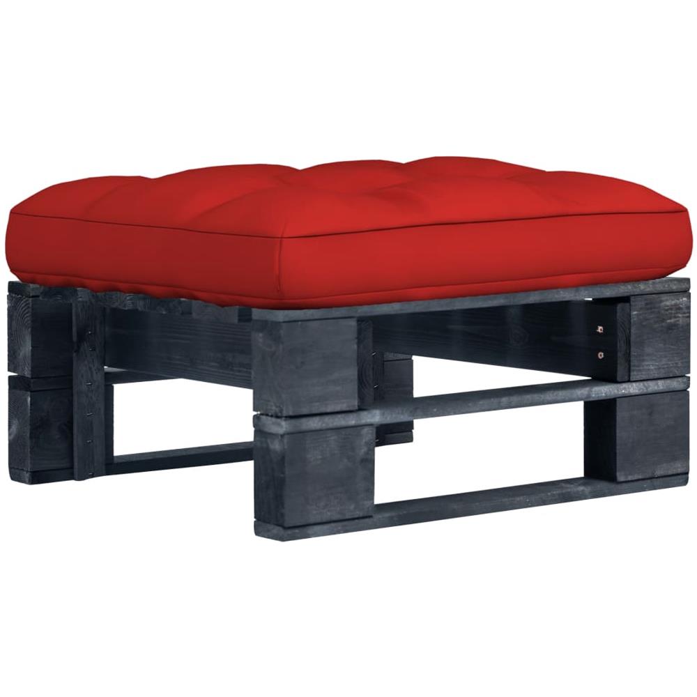 Ottomana da Giardino su Pallet in Pino Impregnato Nero - Foto 1