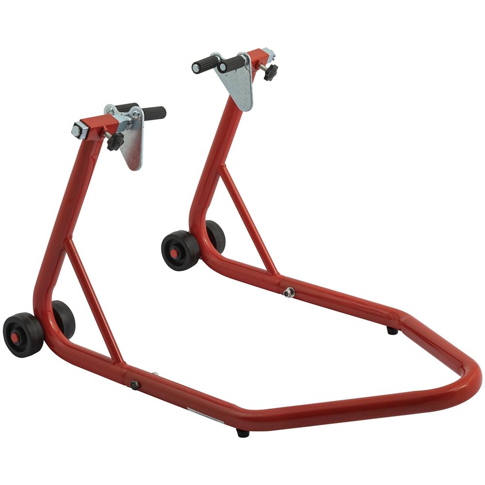 Cavalletto Alza Moto Anteriore A Forca Regolabile Solleva 4 Ruote Rosso - Foto 1