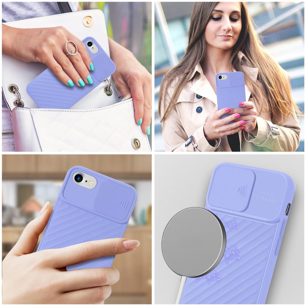 Custodia Compatibile Con Apple Iphone 7 / 7s / 8 / Se 2020 In Viola Opaco - Coperchio Protettivo In Silicone Tpu Flessibile E Con Protezione Per La Fotocamera - Foto 8