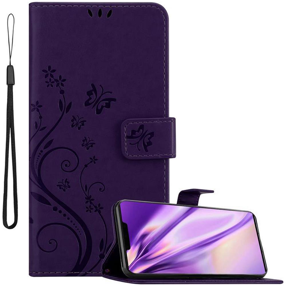 Custodia Compatibile Con Huawei Mate 30 Pro In Lilla Scuro Fiore - Coperchio Protettivo In Design Floreale Con Chiusura Magnetica, Funzione Stand E Slot Per Carte - Foto 1