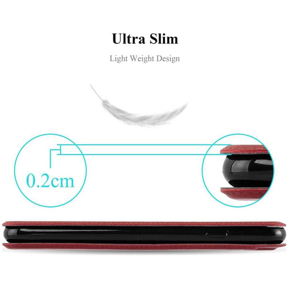 Custodia Compatibile Con Motorola Moto G5 Plus In Rosso Zafferano - Coperchio Protettivo Con Chiusura Magnetica, Funzione Stand E 2 Finestre Di Visualizzazione - Foto 8