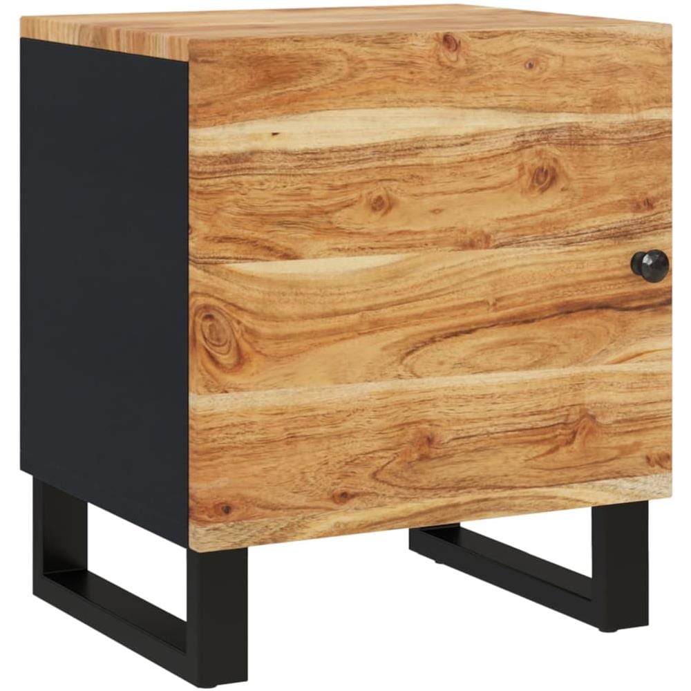 Comodino 40x33x46 Cm In Legno Massello Di Acacia - Foto 2