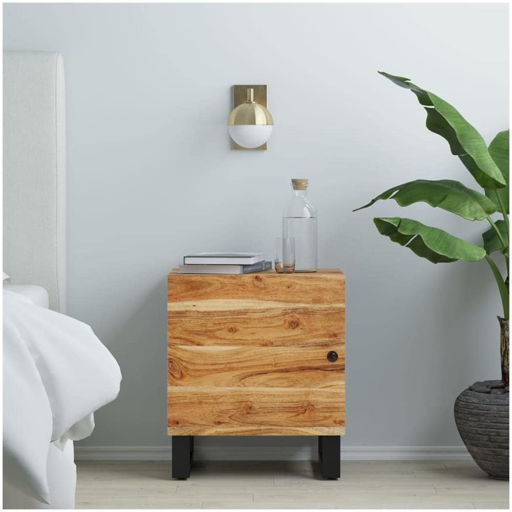 Comodino 40x33x46 Cm In Legno Massello Di Acacia - Foto 1