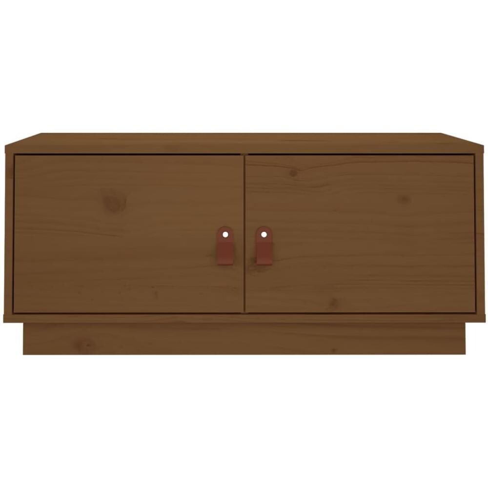 Tavolino Da Salotto Miele 80x50x35 Cm In Legno Massello Di Pino - Foto 2