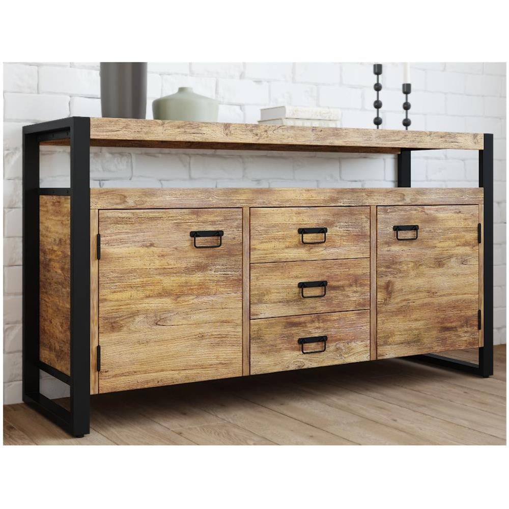 Credenza Per Vinili MILIBOO BOOGIE – Legno Di Mango E Metallo, Larghezza 90 Cm