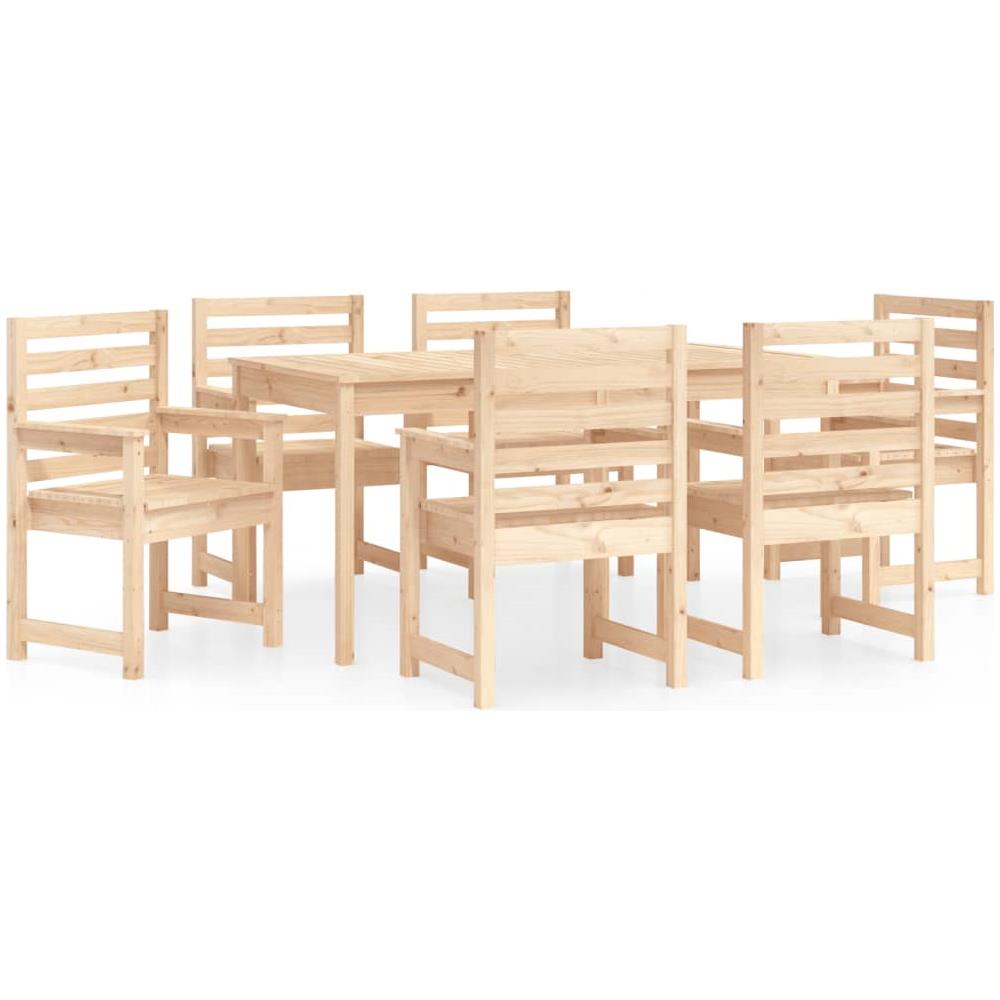 Set Da Pranzo Da Giardino 7 Pz In Legno Massello Di Pino - Foto 2