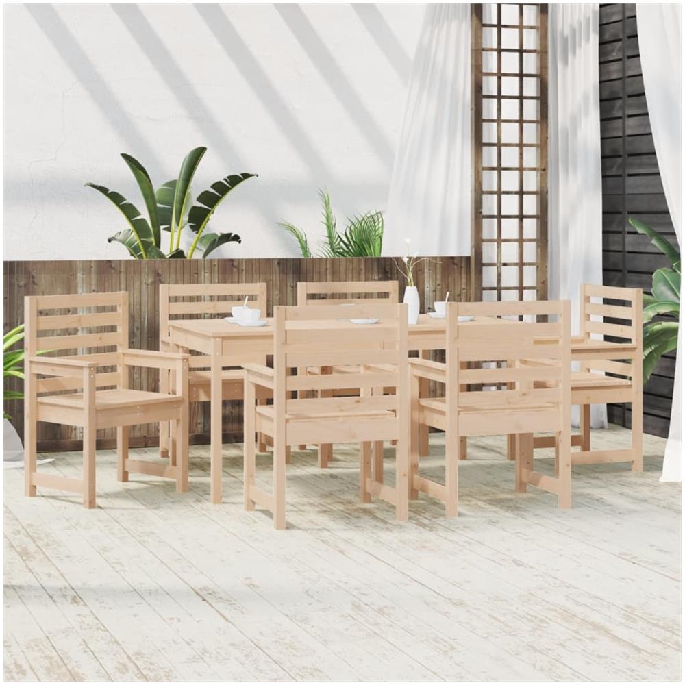 Set Da Pranzo Da Giardino 7 Pz In Legno Massello Di Pino - Foto 3