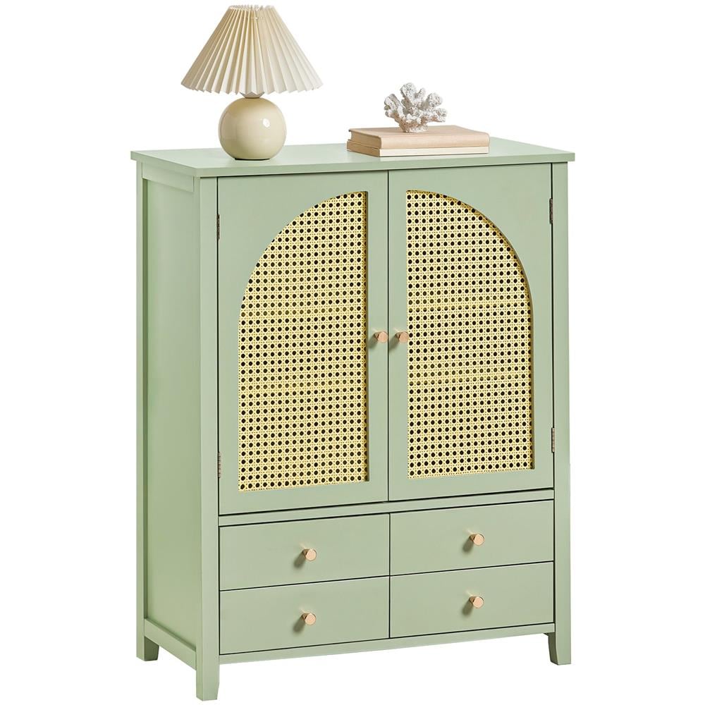 Scarpiera Da Ingresso, Mobile Da Cucina, Credenza Con Ante A Traliccio, Mobiletto Cassettiera, Verde, 70x34x90cm Fsb72-gr - Foto 1