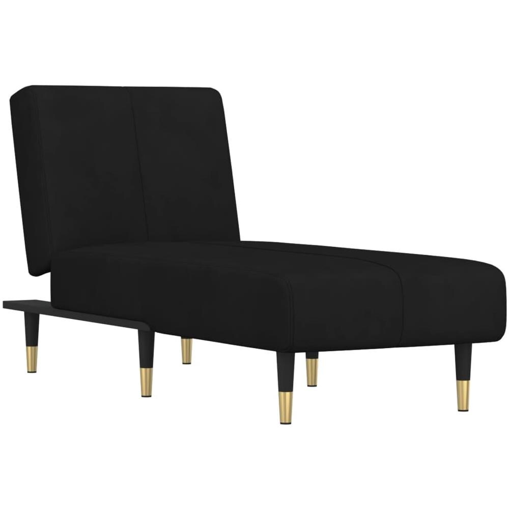 Chaise Longue In Velluto Nero - Foto 2