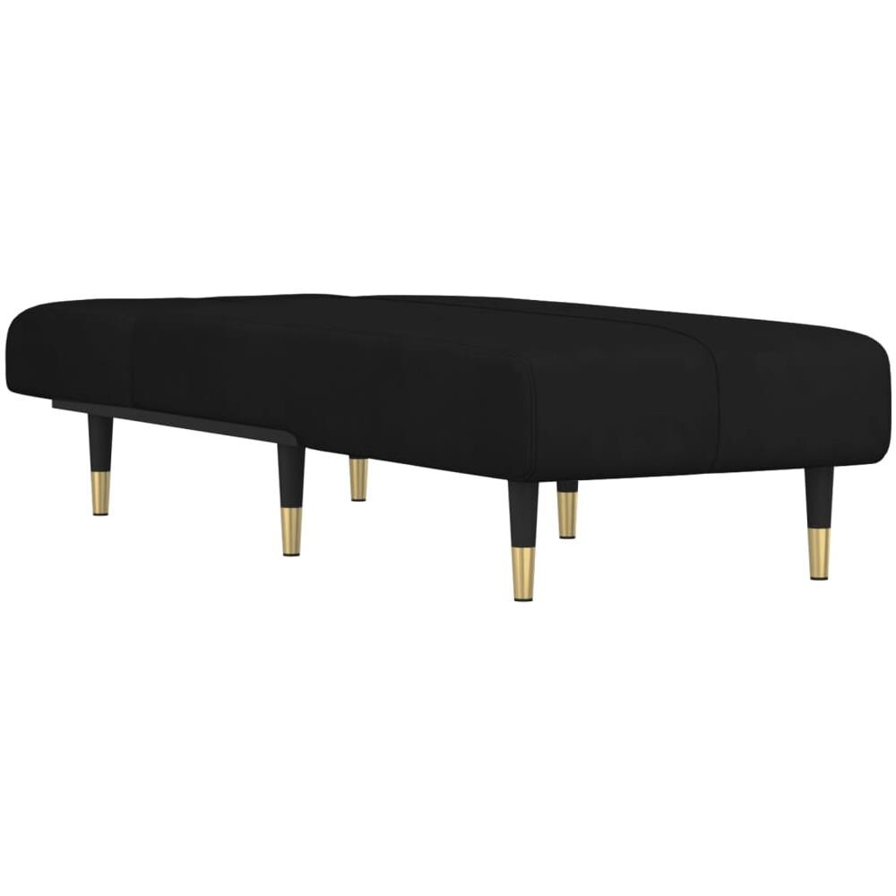 Chaise Longue In Velluto Nero - Foto 3