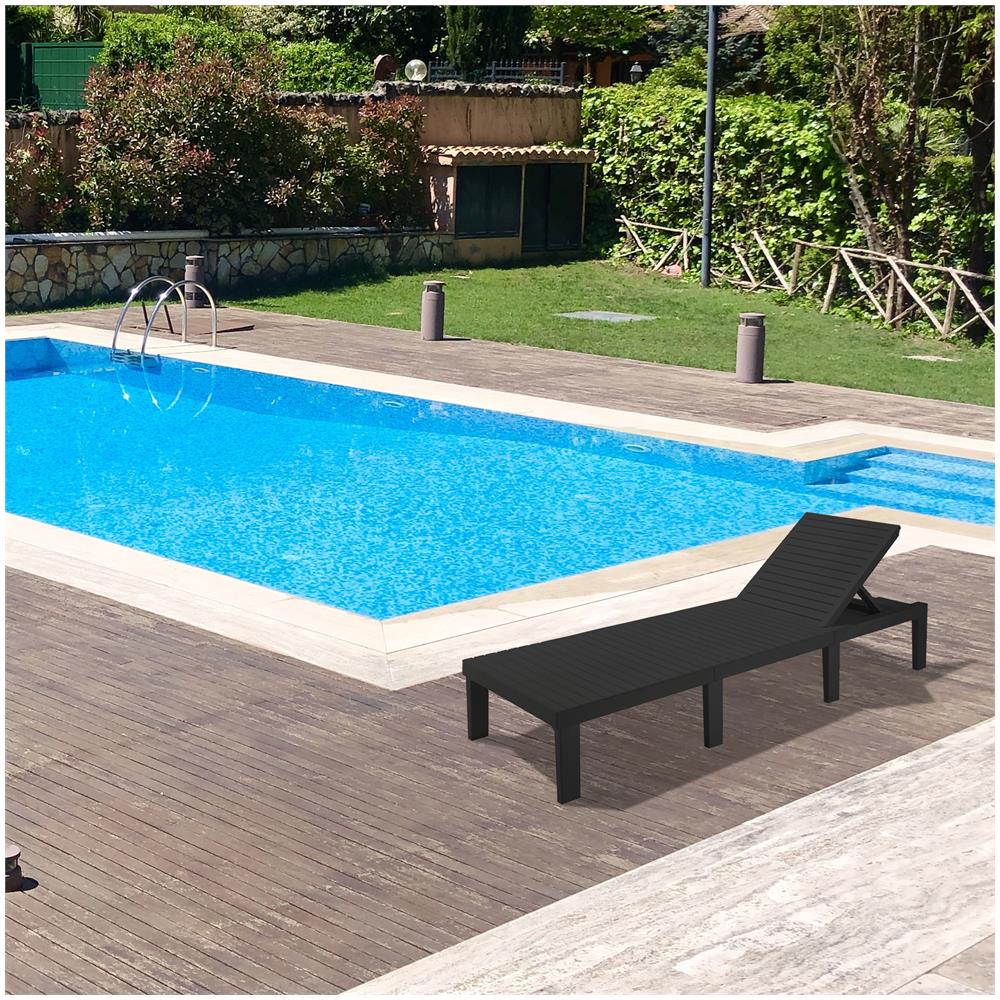 Lettino Prendisole Caserta, Sdraio Da Giardino Regolabile, Lettino Da Esterno, 100 % Made In Italy, 195x65h78 Cm, Antracite - Foto 1